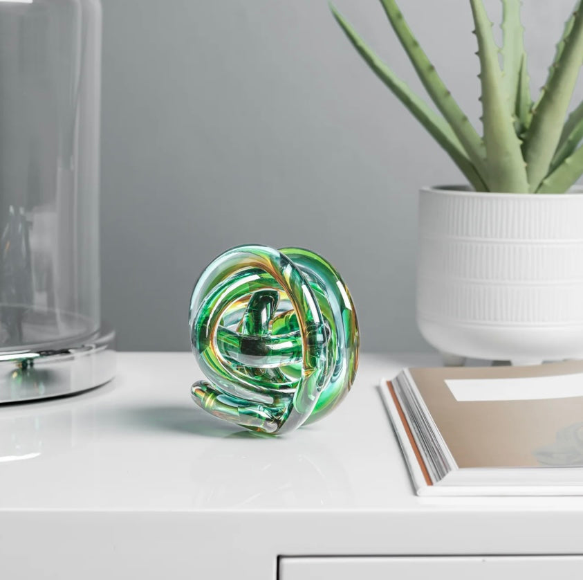 Orbit Glass Knot Decor Ball - Ombre Ocean Sunset - Available in 2 Sizes