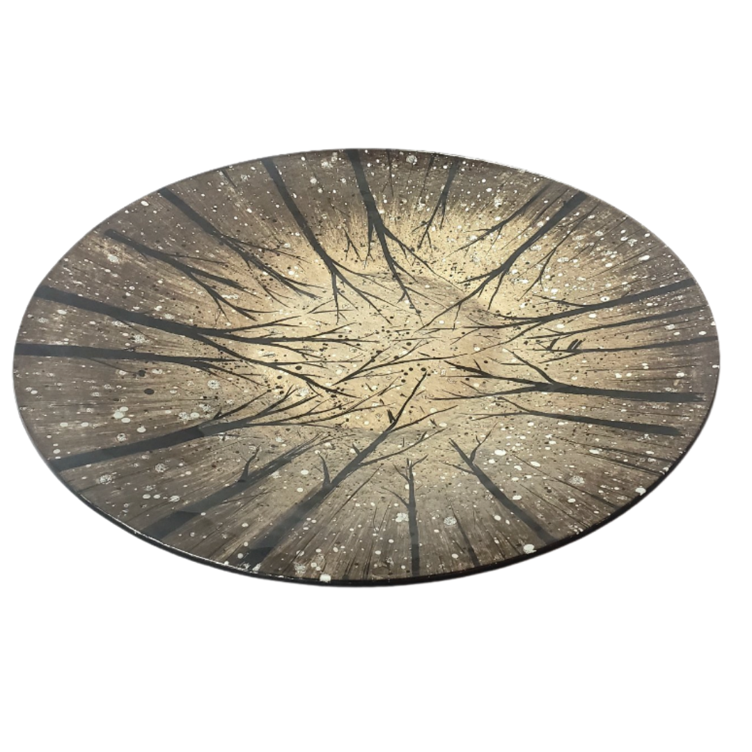 Round Tree Glass Plate