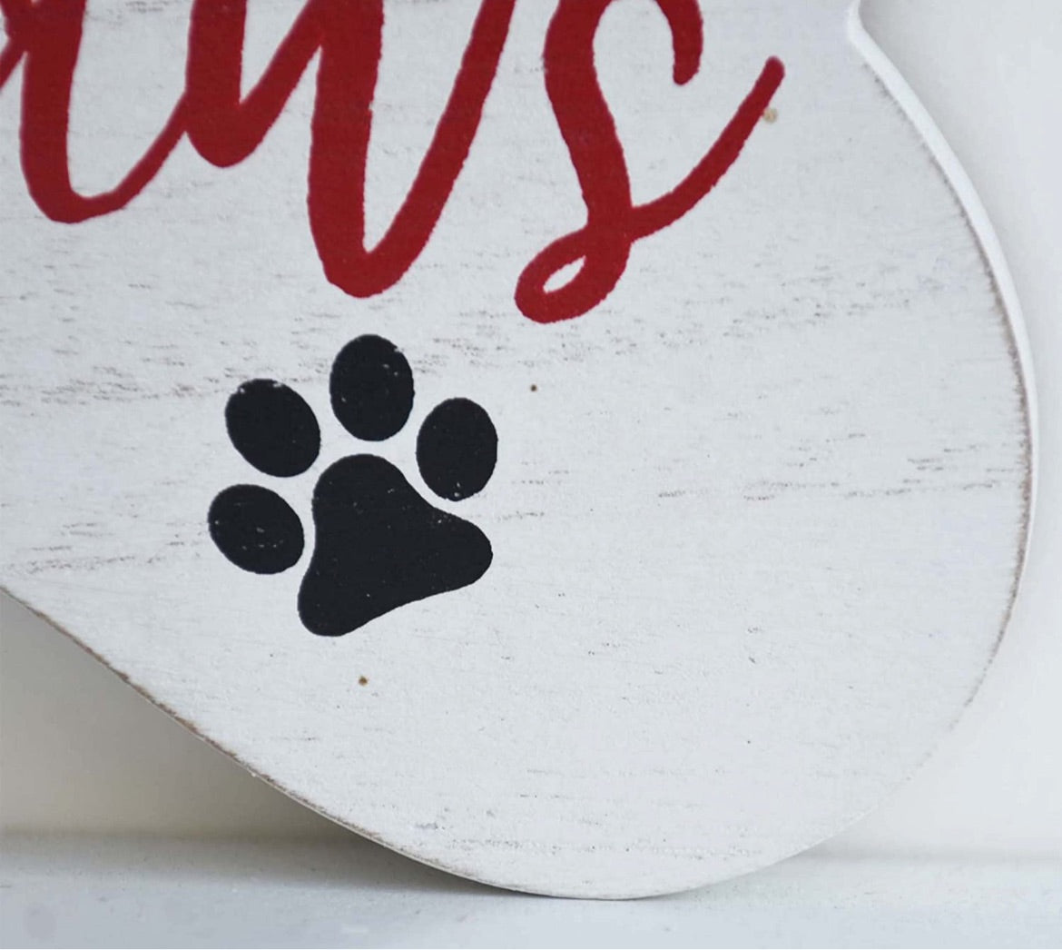 Santa Paws Wooden Bone