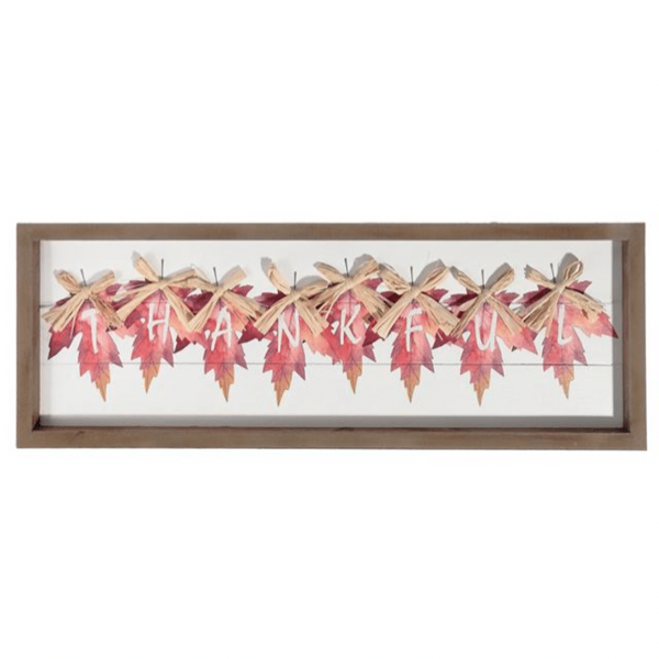 Thankful Wall Art With Ribbon