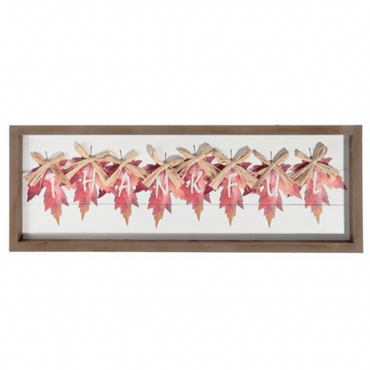 Thankful Wall Art With Ribbon