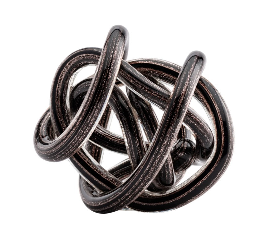 Orbit Glass Knot Decor Ball - Gold Metallic Black - Available in 2 Sizes