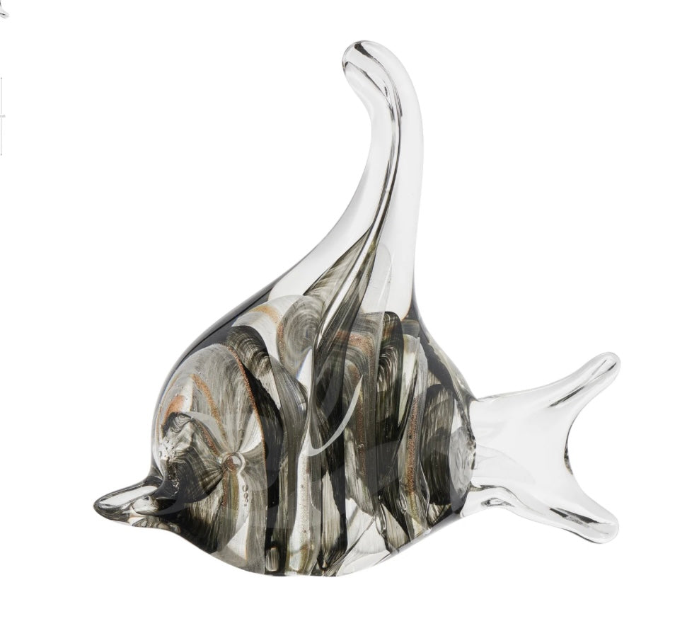 Fish Glass Paperweight Decor - Black Stripe Cardinalfish