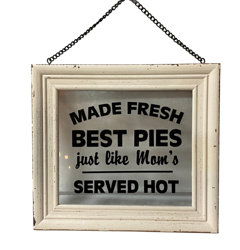 Made Fresh Framed Glass Sign
