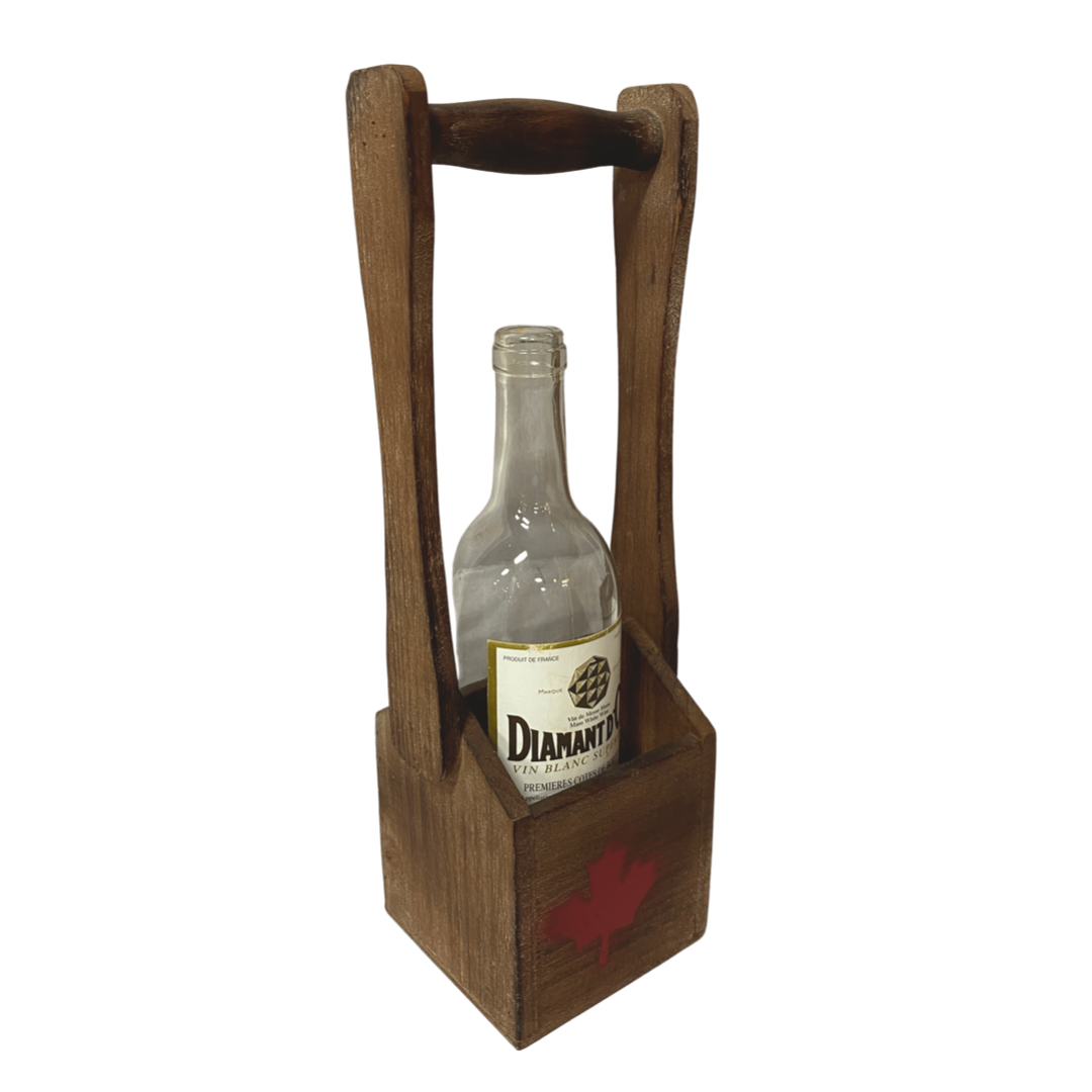 Maple Leaf Wooden Wine Bottle Holder