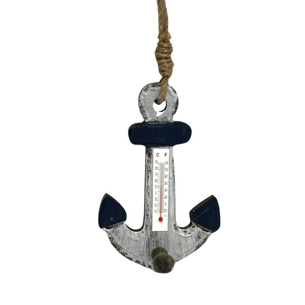 Nautical Wooden Hanging Thermometer With Hook - Available in 3 Styles