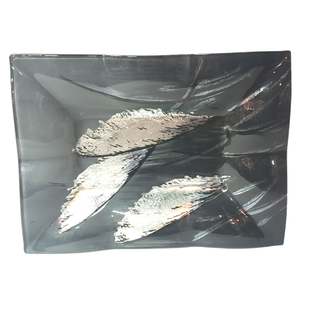 Grey Reed Glass Plate