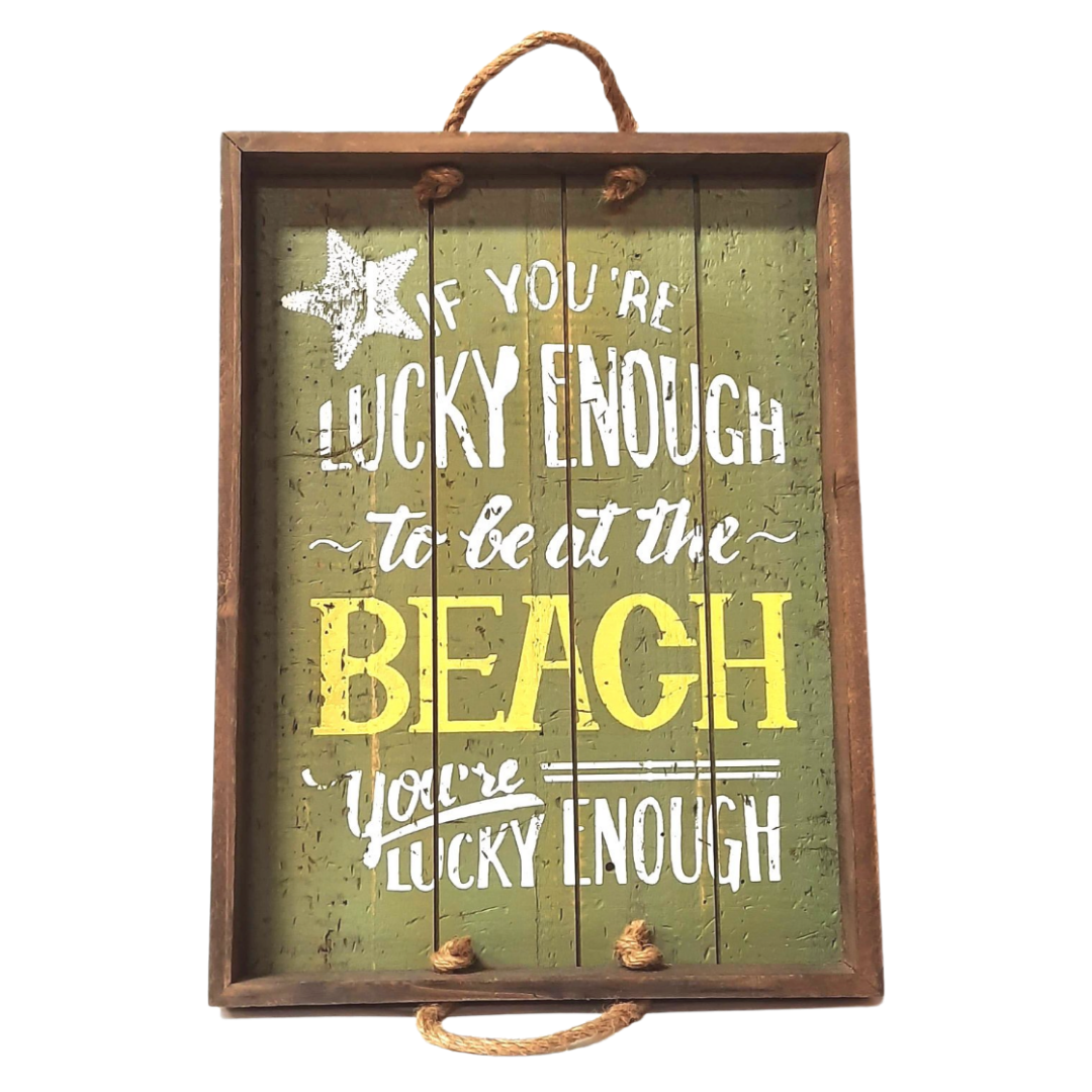 Wooden Tray - Lucky Enough - Imperial Gifts And Decor