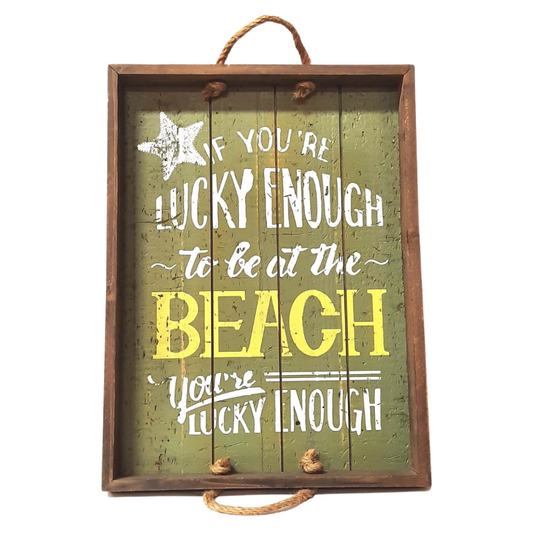 Wooden Tray - Lucky Enough - Imperial Gifts And Decor