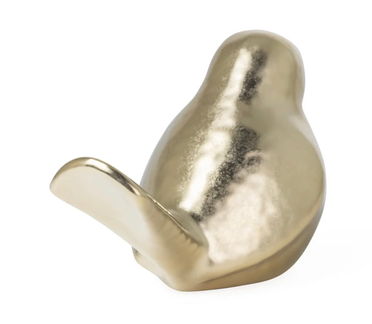 Lilo Dimpled Ceramic Bird Decor Sculpture - Gold