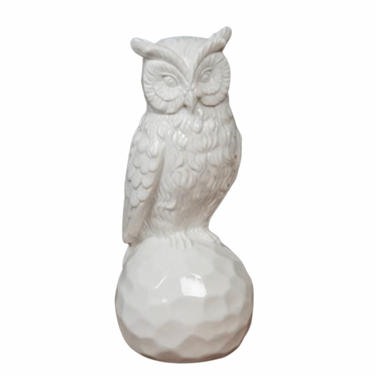 8” Ceramic White Owl