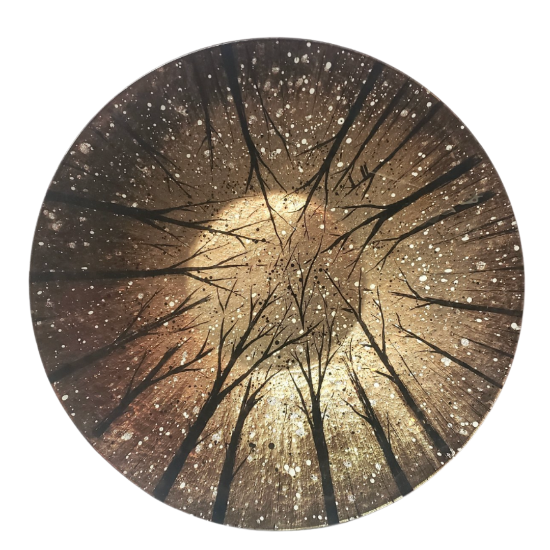 Round Tree Glass Plate