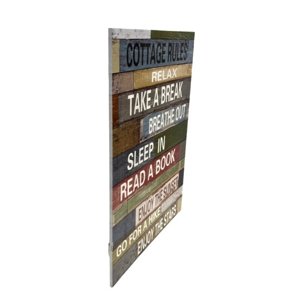 Cottage Rules Wooden Sign (Relax)