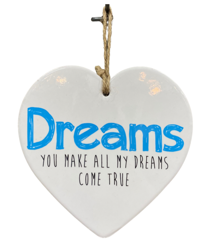 Dreams Ceramic Hanging Heart