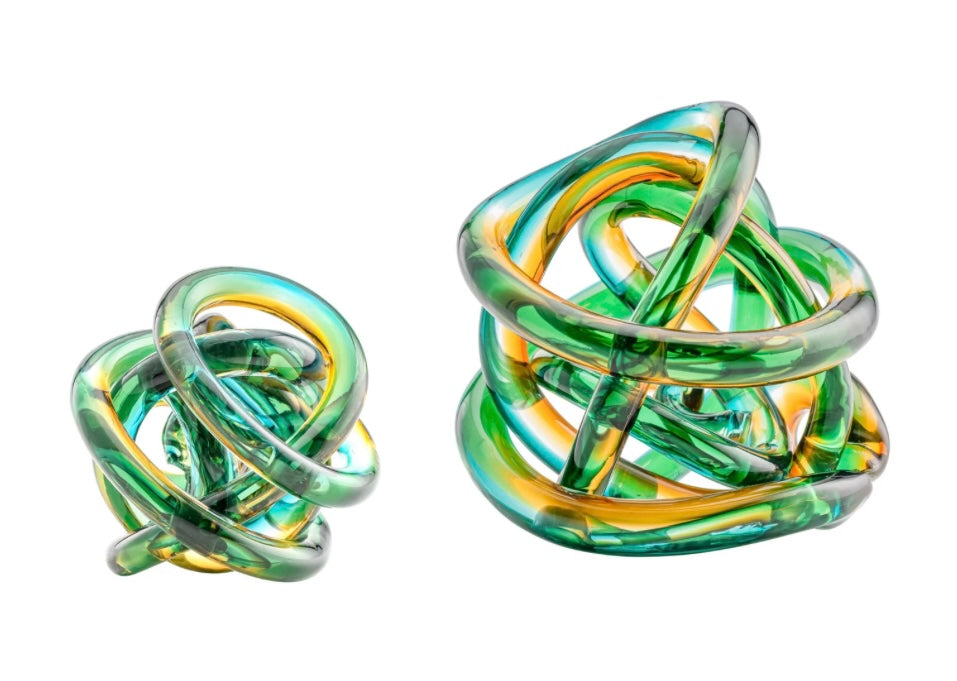 Orbit Glass Knot Decor Ball - Ombre Ocean Sunset - Available in 2 Sizes