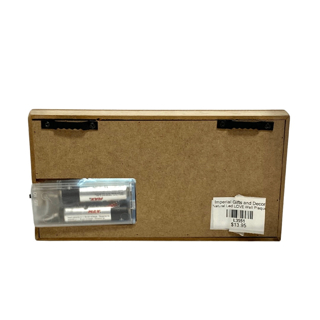 Natural LED Love Wall Plaque