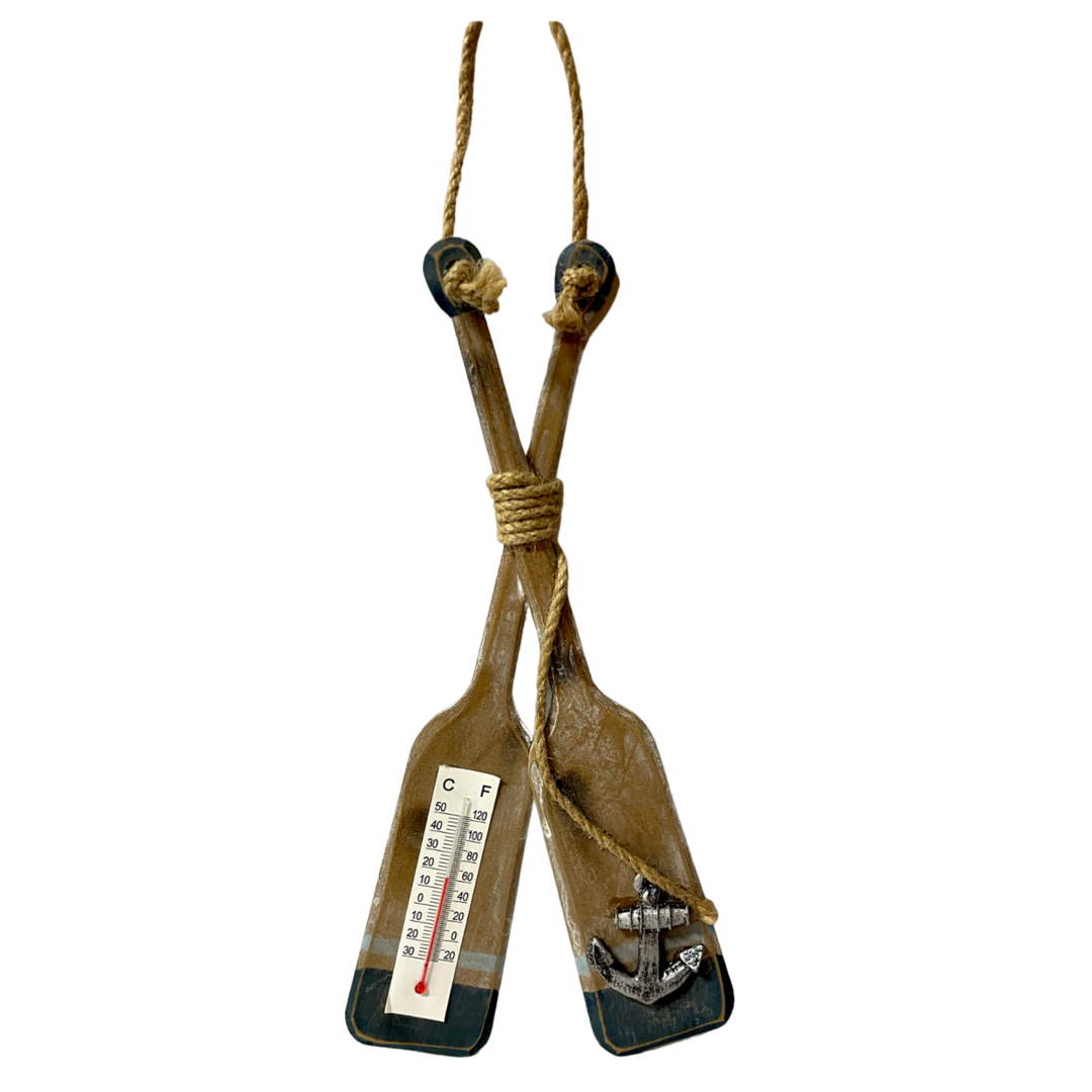 Natural Oars Hanging Thermometer