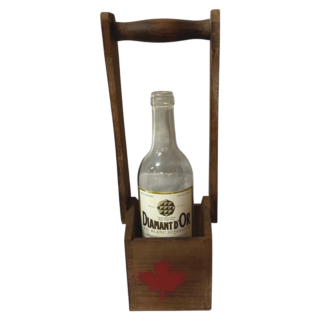 Maple Leaf Wooden Wine Bottle Holder