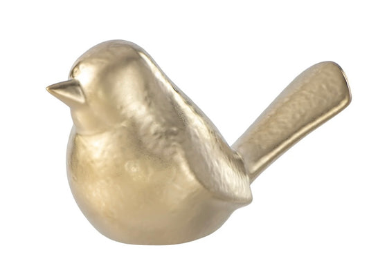 Lilo Dimpled Ceramic Bird Decor Sculpture - Gold