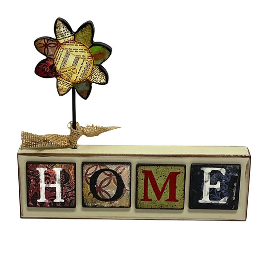 Table Word Block With Flower - Available in 3 Styles
