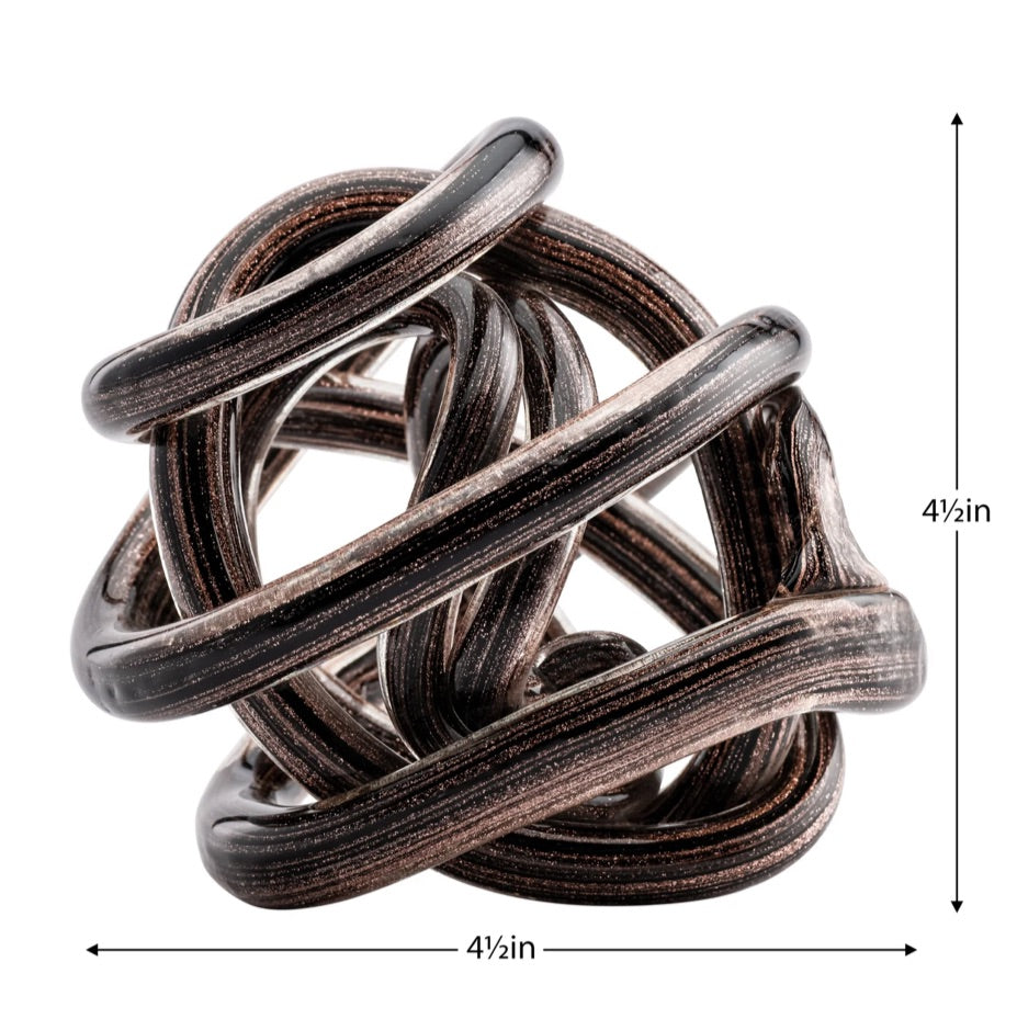 Orbit Glass Knot Decor Ball - Gold Metallic Black - Available in 2 Sizes