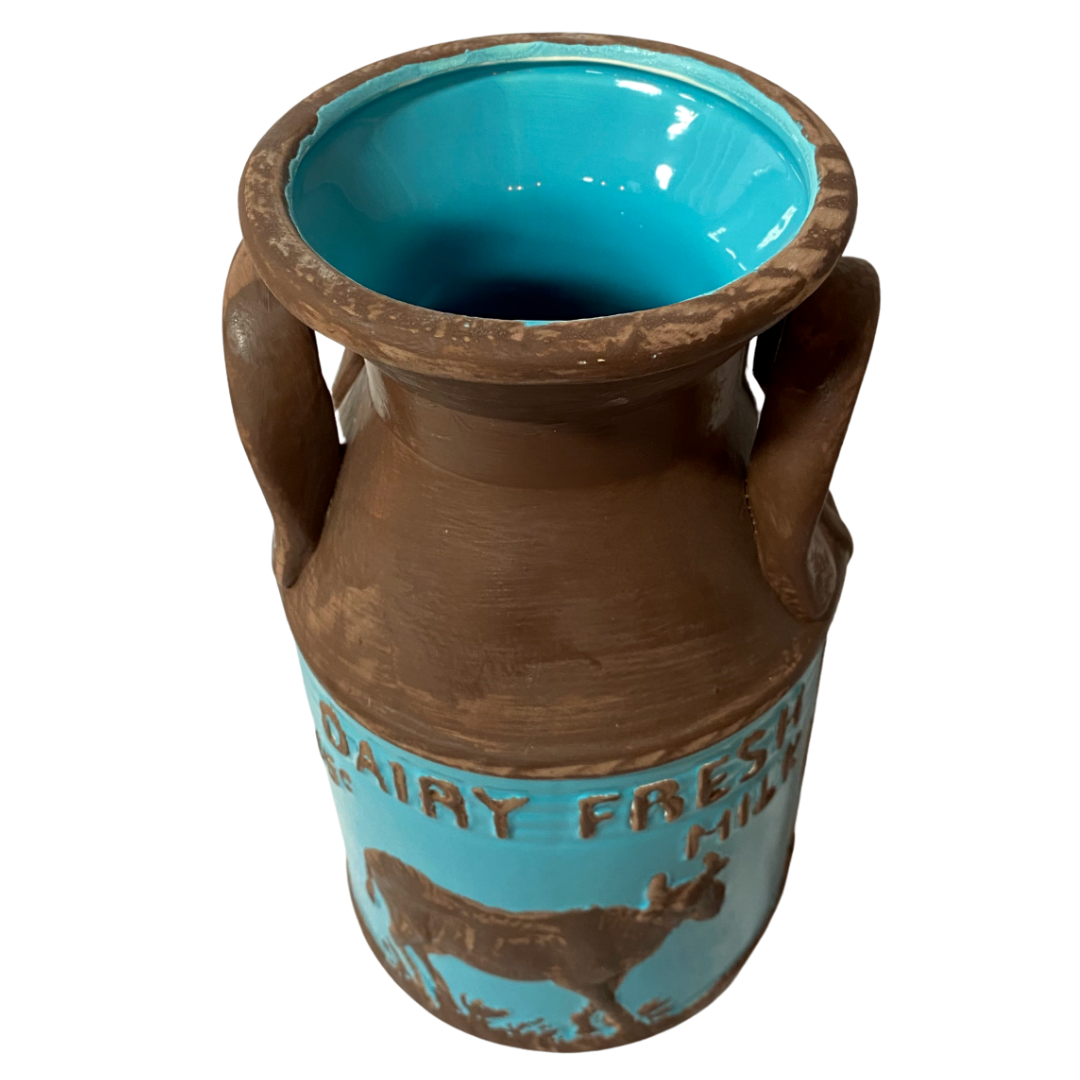 Blue Dairy Fresh Ceramic Pot
