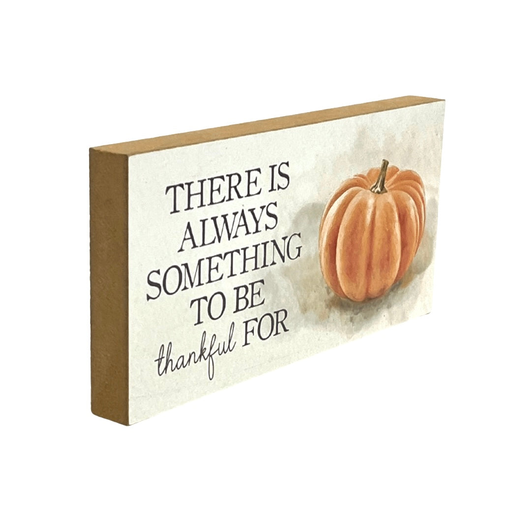 Pumpkin Thankful Wooden Block Sign