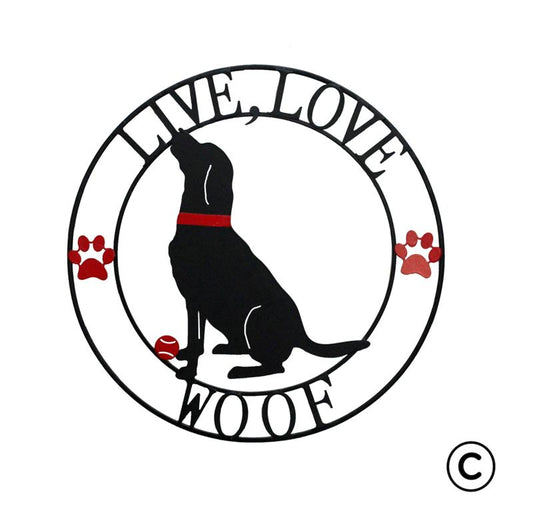 Live Love Woof Metal Wall Decor