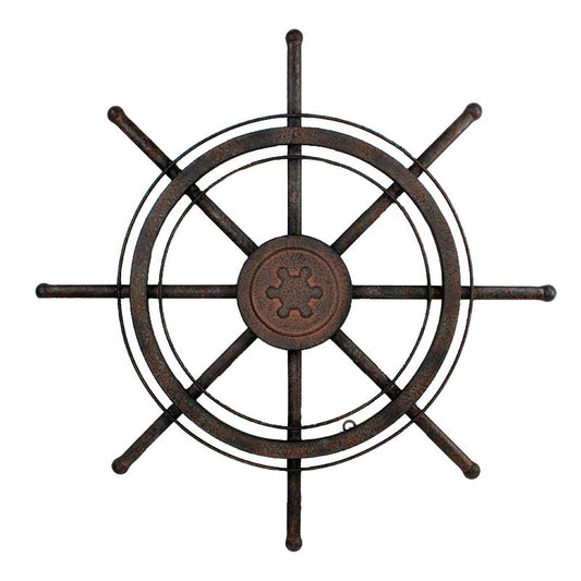 Metal Ship Wheel Decor