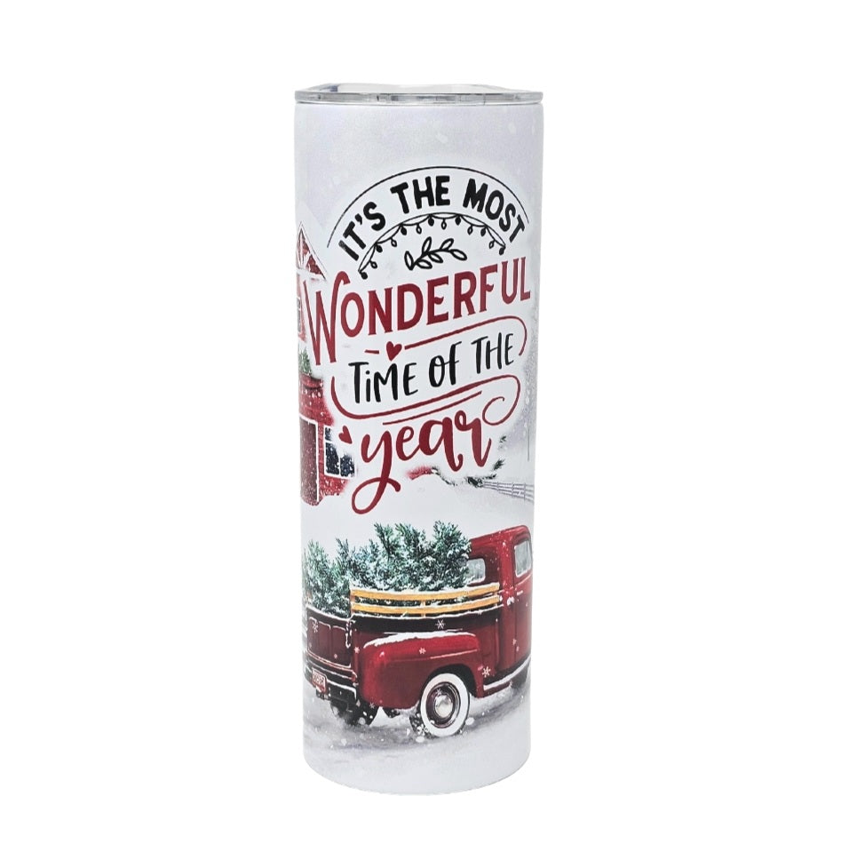 Most Wonderful Time Of The Year Christmas Insulated Tumbler With Straw