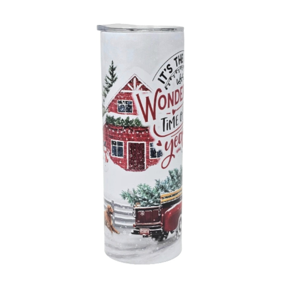 Most Wonderful Time Of The Year Christmas Insulated Tumbler With Straw