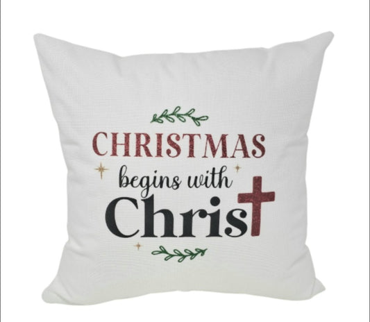 Christmas Begins With Christ Pillow