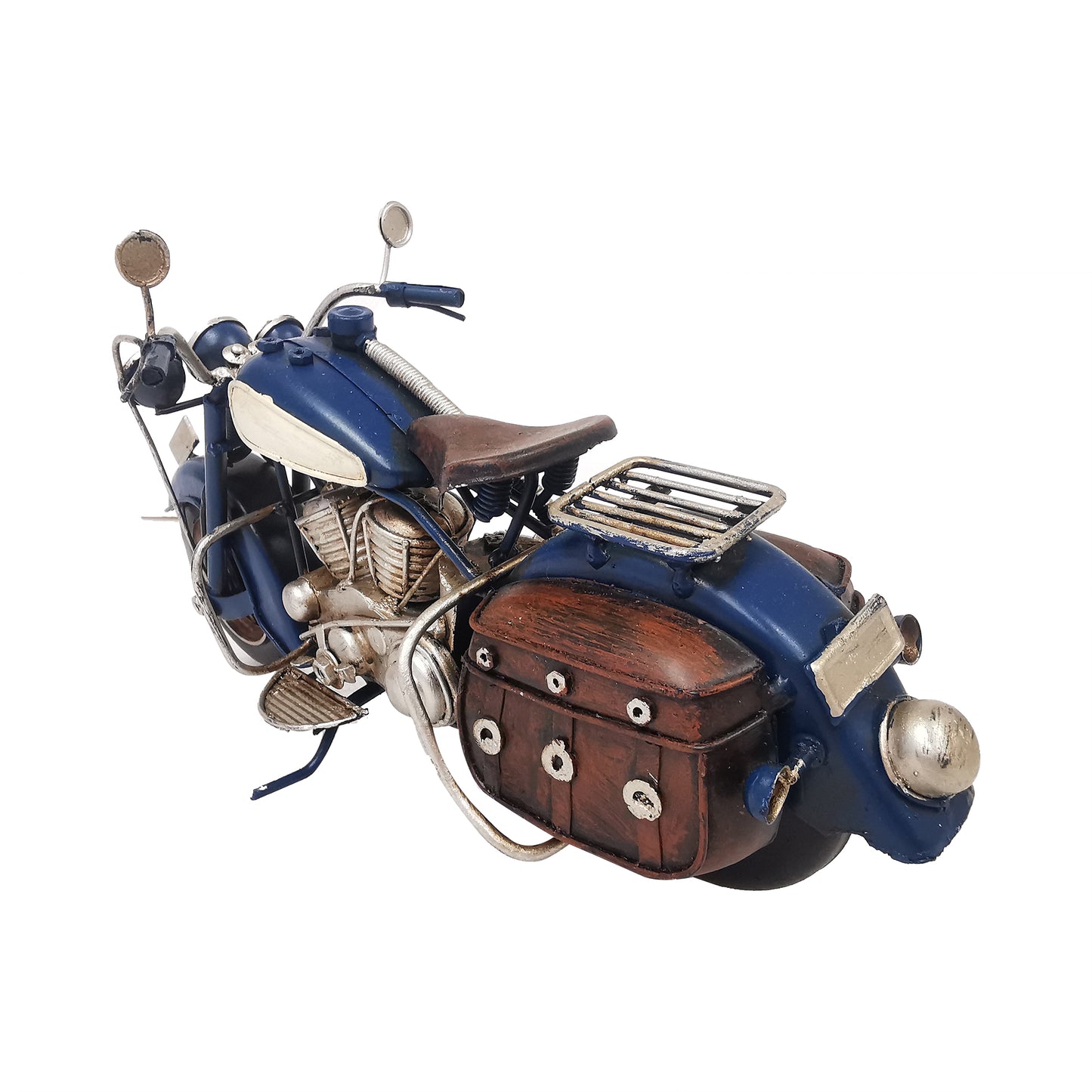 Blue Bike with Saddle Bag Metal Model