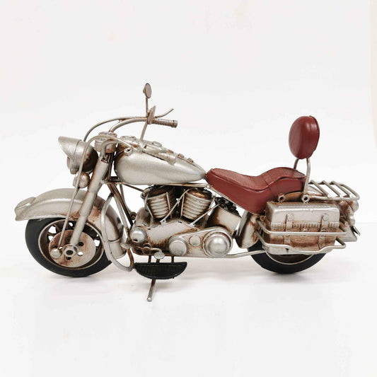 Silver Motorcycle Metal Model