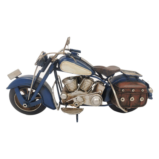 Blue Bike with Saddle Bag Metal Model