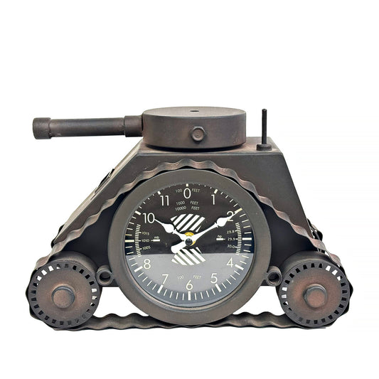 Double-sided Vintage Tank Table Clock