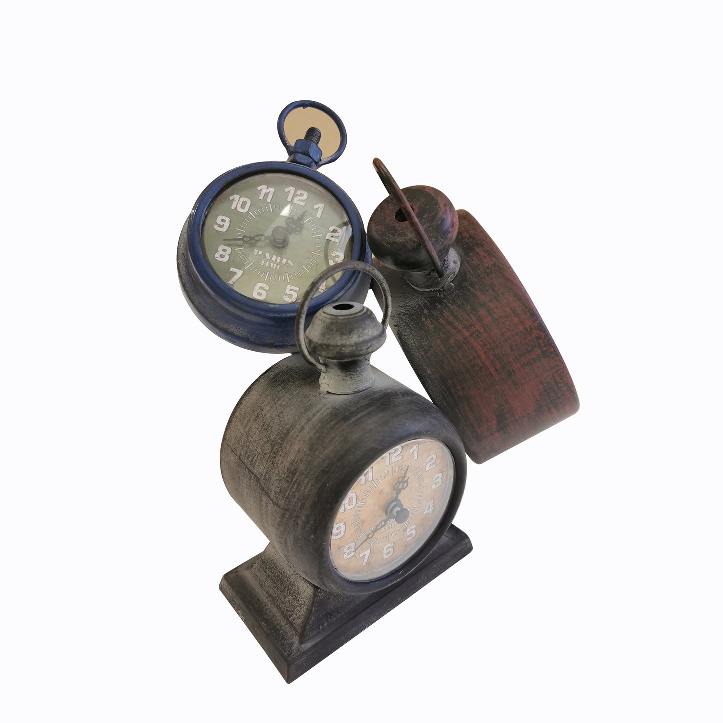 Triple Time Zone Table Clock - Toronto, London and Paris