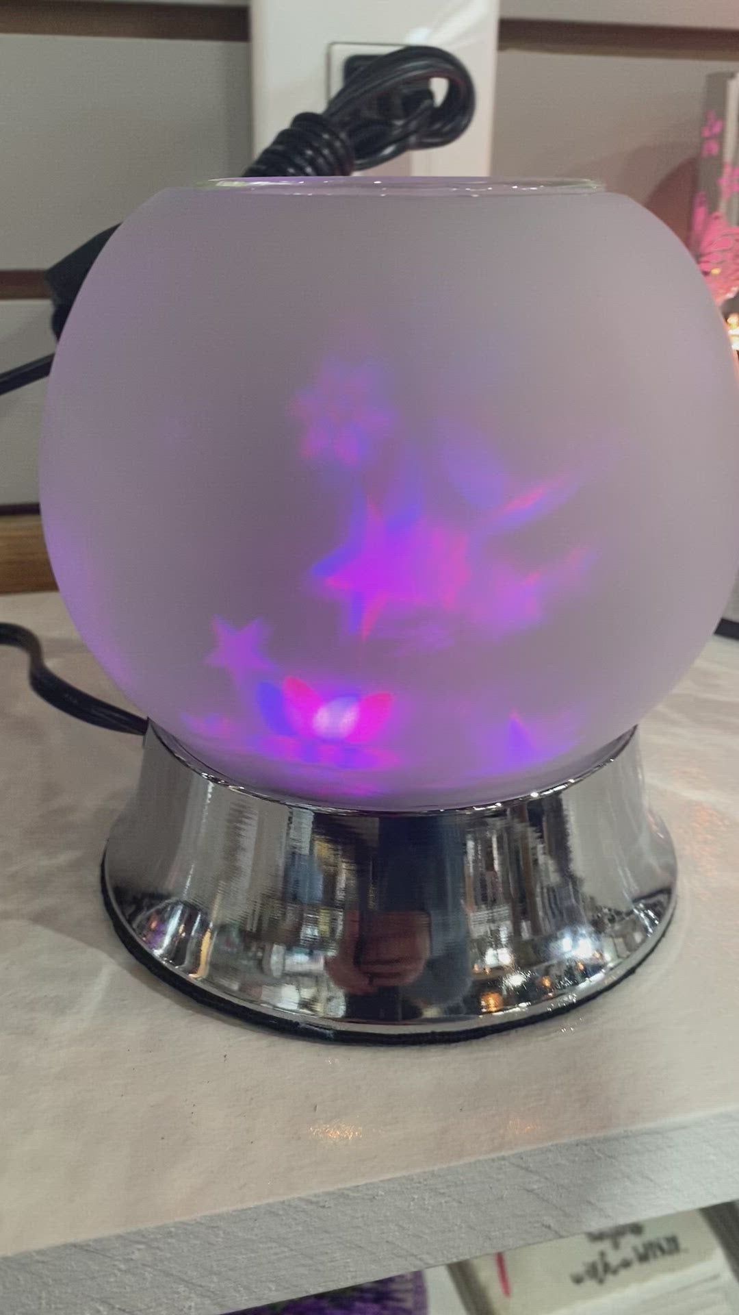 Colorful LED Rotating Glass Lamp Wax Warmer