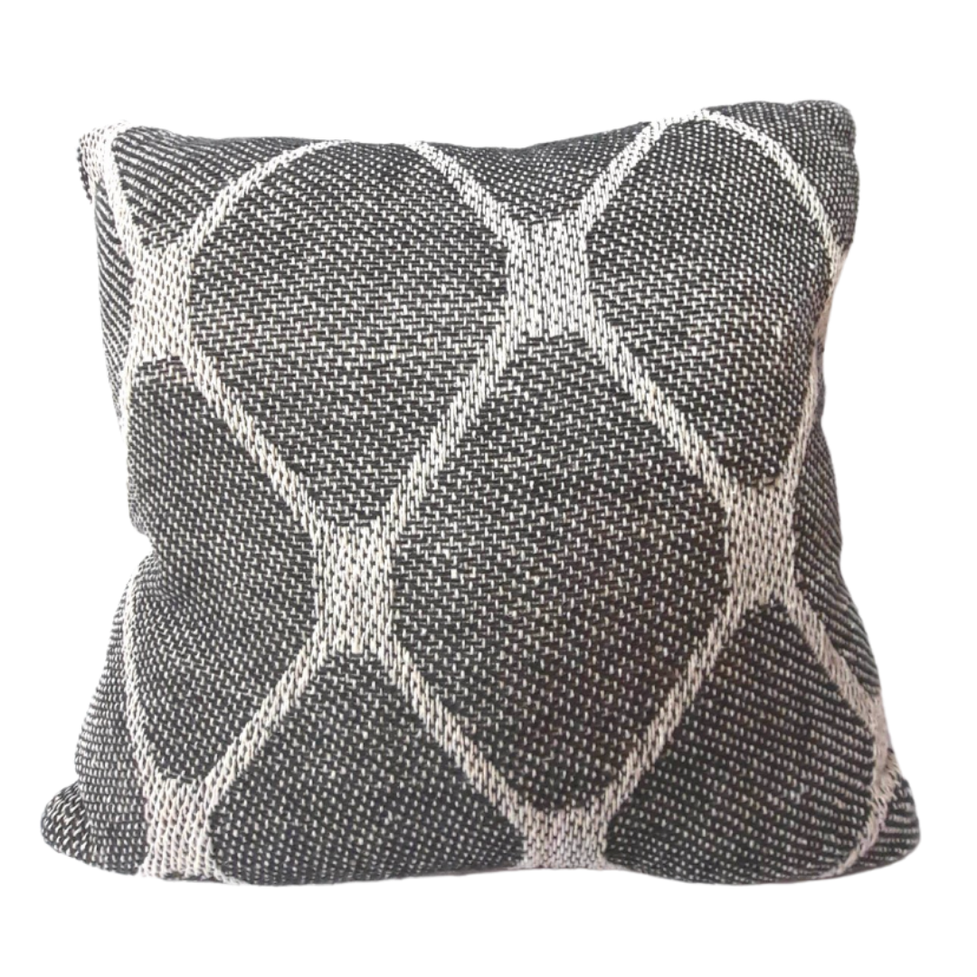 Black/Cream Cotton Design Cushion - Imperial Gifts And Decor