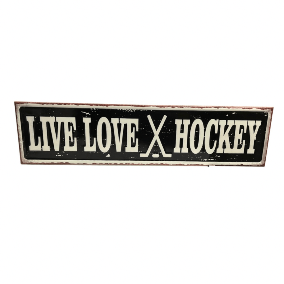 Live Love Hockey Vintage Metal Wall Art