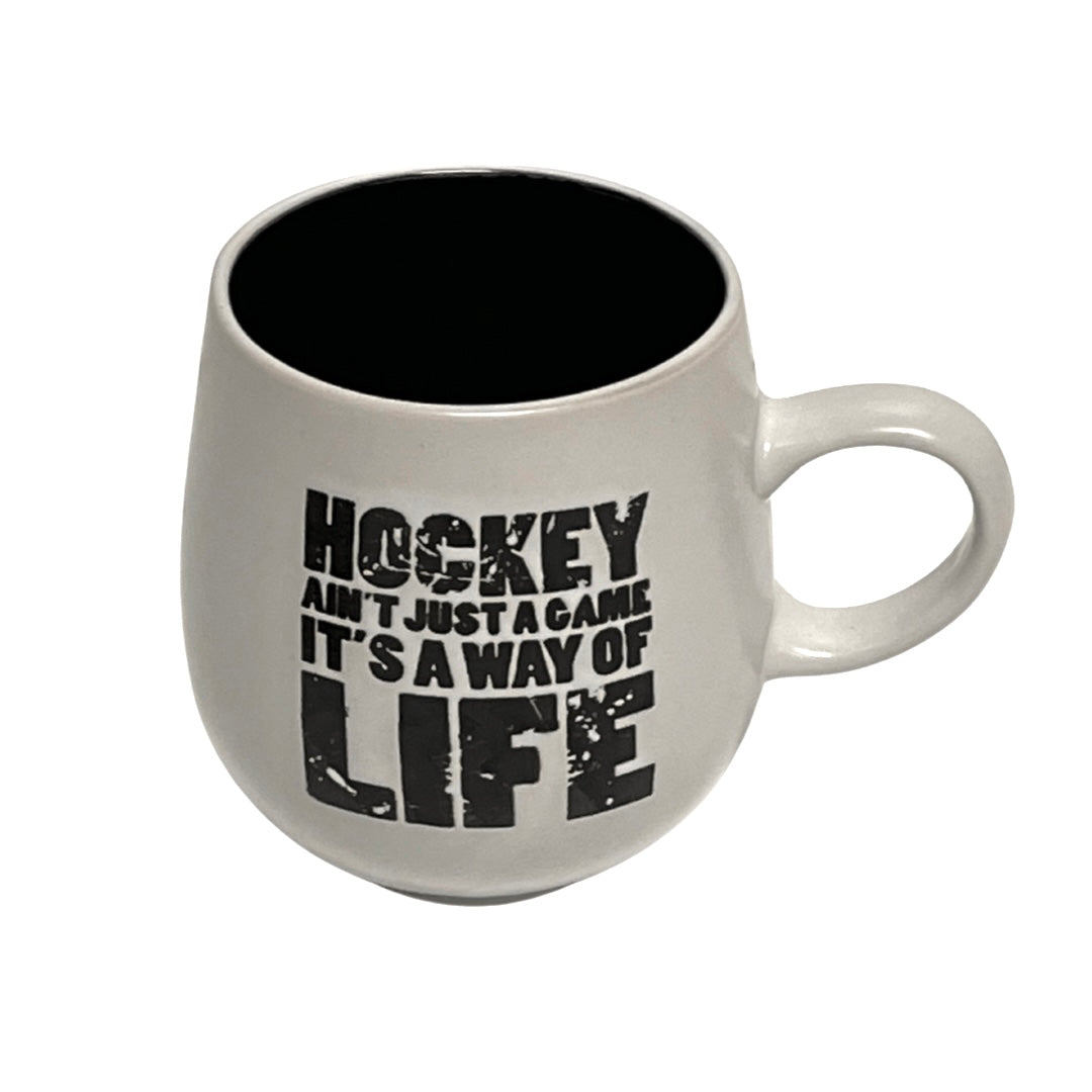 Black & White Hockey Mugs - 3 Assorted Styles