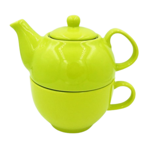 Green Porcelain Teapot & Tea Cup