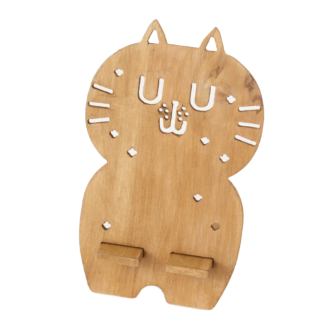 Cat Wooden Cell Phone Holder