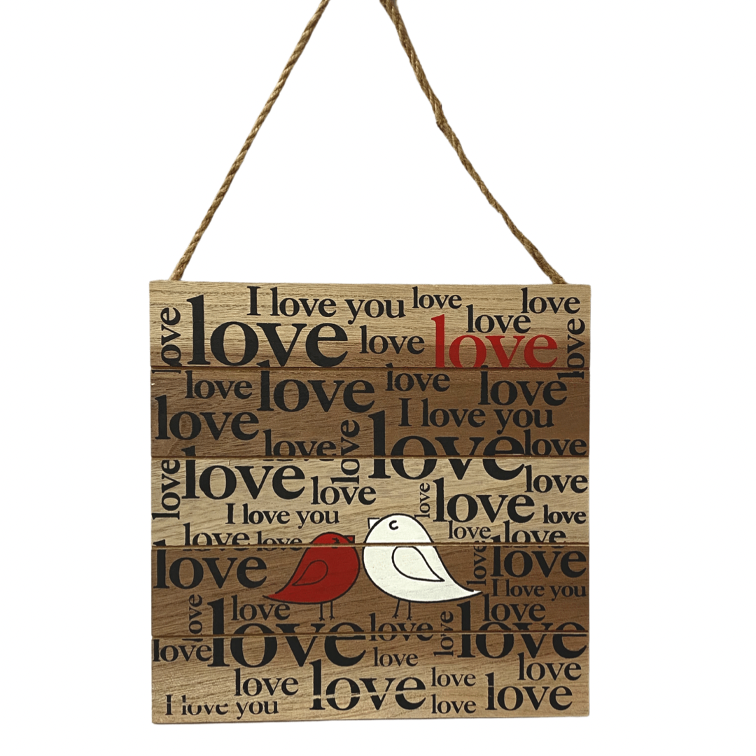 I Love You Bird Wooden Hanging Sign