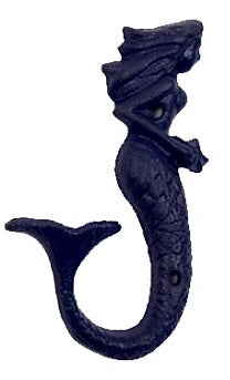Cast Iron Mermaid Wall Hooks - Available in 3 Colours