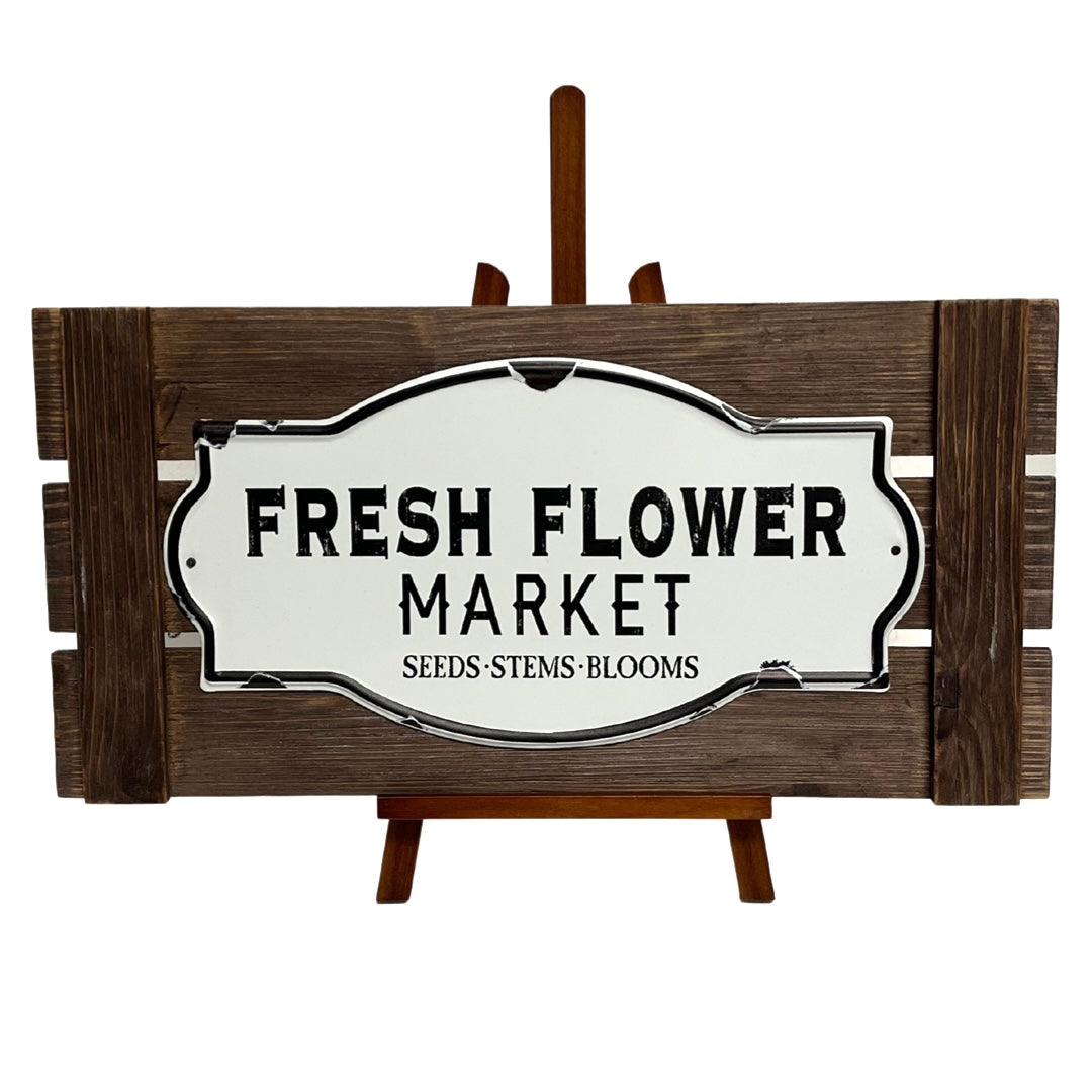 Fresh Flower  Market Wooden Sign