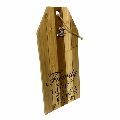 Family Wooden Photo Clip Board