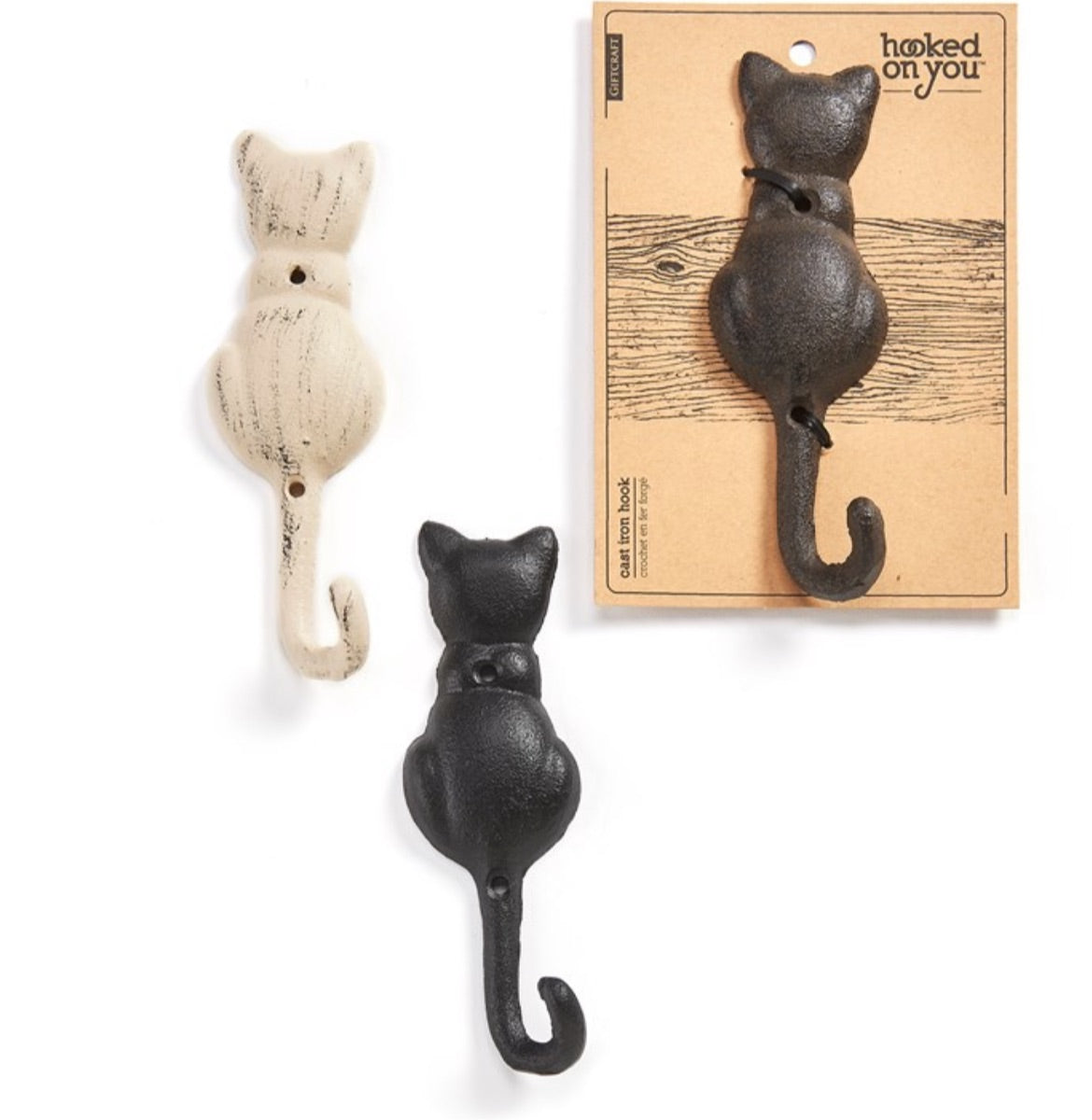 cat cast iron wall hook