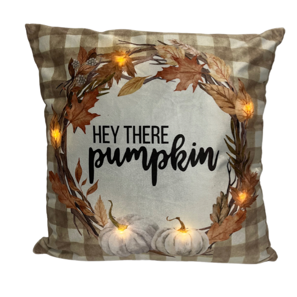Hey There Pumpkin LED Pillow