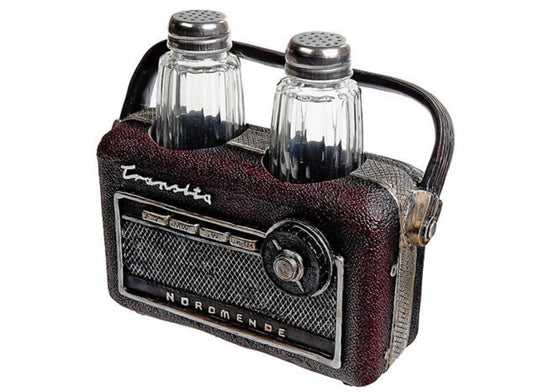Polyresin Vintage Radio With Salt & Pepper Shakers